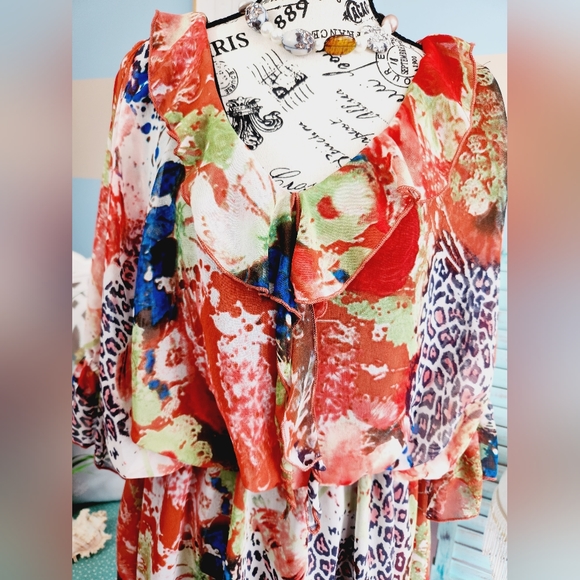 18. NWT Urban Mango Hi-low Printed Dress - Picture 3 of 7